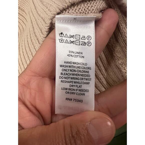 Womens Sigrid Olsen Slouchy Hooded Linen Cotton Sweater Spring Summer Large - Picture 9 of 11